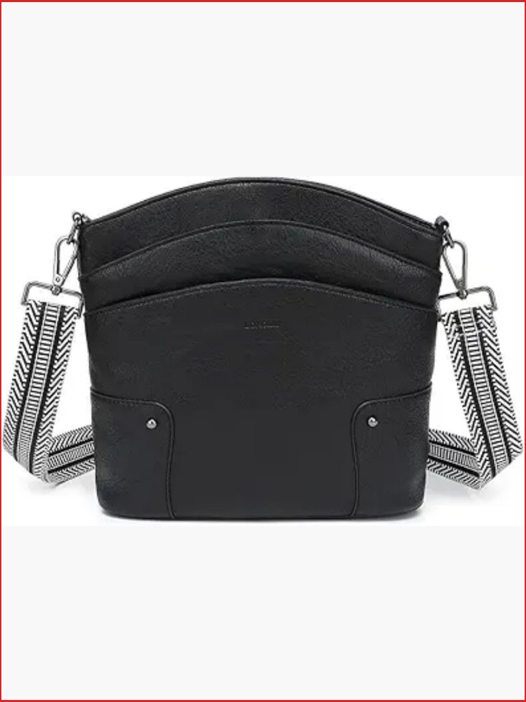 Vegan Leather Crossbody Bag With Multi-Pockets For Travel